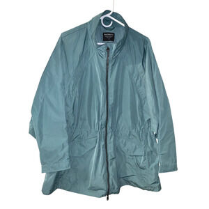 Athleta Womens Westerly Jacket Plus Size 2X Teal Drawcord Waist Two Way Zipper